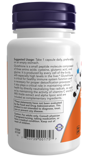Now Glutathione 500 mg Veg Capsules