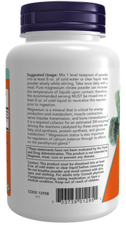 NOW Magnesium Citrate Powder 227g