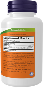 Now Cayenne 500 mg Veg Capsules