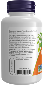 NOW Pau D Arco 500mg 60s