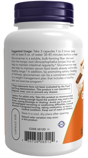 NOW Glucomannan 575 mg (Konjac Fibre) Caps 180's