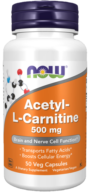 NOW Acetyl L Carnitine 500mg 50's