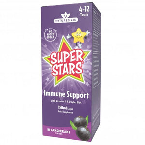 Natures Aid Super Stars Kids Immune Support Blackcurrant 150ml